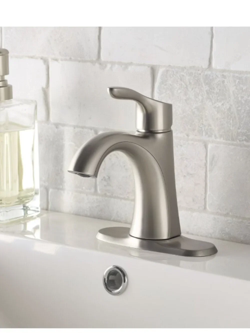 Better Homes & Gardens Simple Flair Single Hole Bathroom Faucet – Satin Nickel